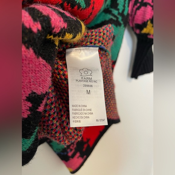 NEW FARM Rio Tropical Garden Sweater Dress Turtleneck Size M - Picture 10 of 13
